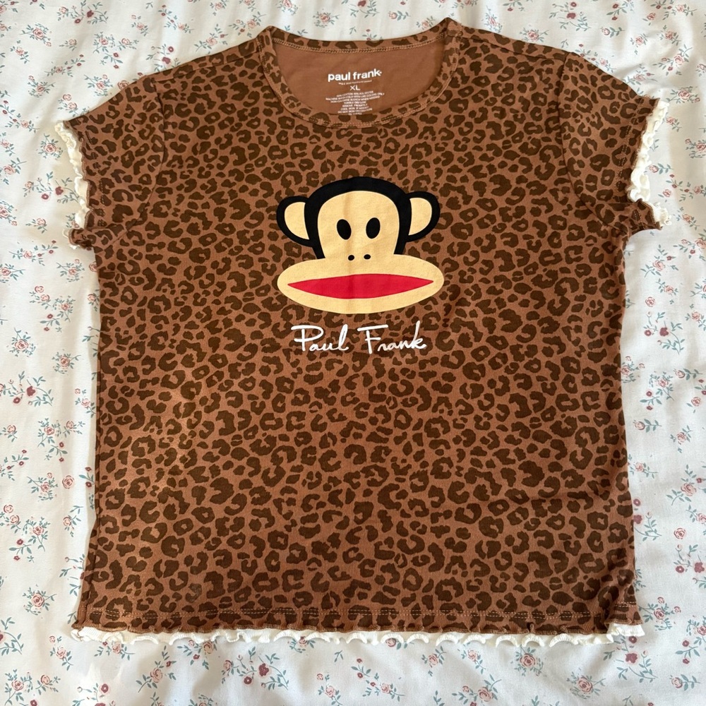 SOLD Paul Frank Cheetah Lace Tee, Junior XL